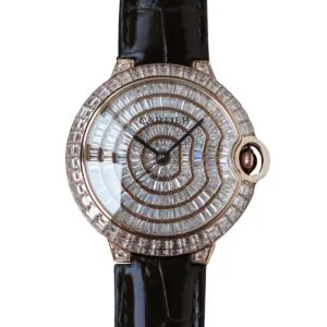 Ballon Bleu de Cartier 42mm esfera pavé de diamantes en oro rosa