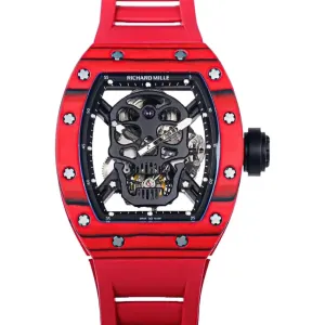 RM 052-01 Tourbillon Black Skull in Red NTPT Carbon