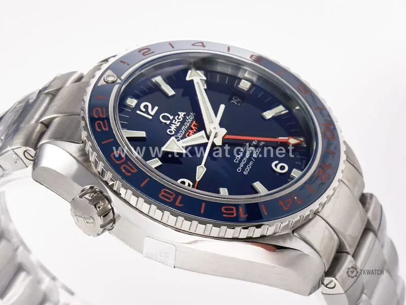 Planet Ocean 600M Co-Axial GMT 43.5mm VSF 1:1 Best Edition Blue Dial Blue Ceramic Bezel on SS Bracelet A8605 Super Clone - Image 6