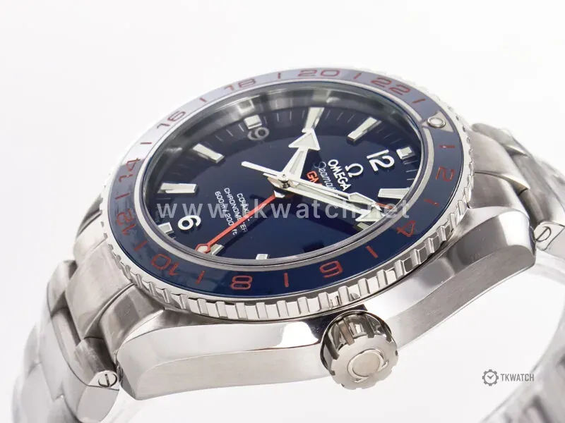 Planet Ocean 600M Co-Axial GMT 43.5mm VSF 1:1 Best Edition Blue Dial Blue Ceramic Bezel on SS Bracelet A8605 Super Clone - Image 11