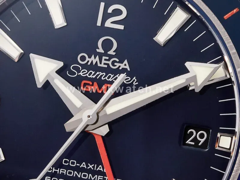 Planet Ocean 600M Co-Axial GMT 43.5mm VSF 1:1 Best Edition Blue Dial Blue Ceramic Bezel on SS Bracelet A8605 Super Clone - Image 7