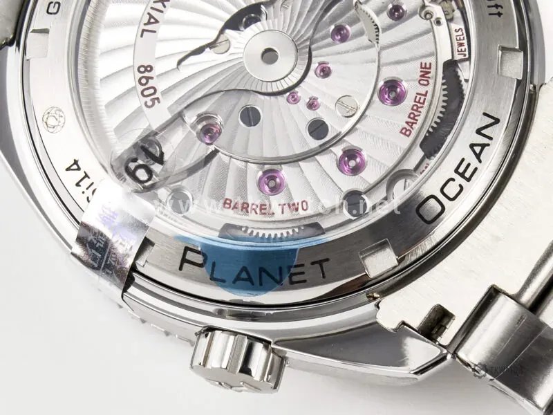 Planet Ocean 600M Co-Axial GMT 43.5mm VSF 1:1 Best Edition Blue Dial Blue Ceramic Bezel on SS Bracelet A8605 Super Clone - Image 14