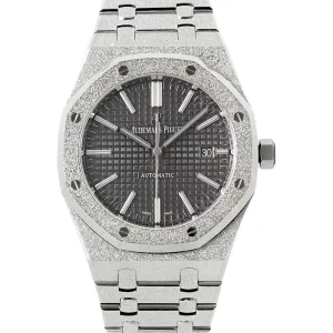 Royal Oak 15450ST 37mm Grey Dial in Frosted Gold