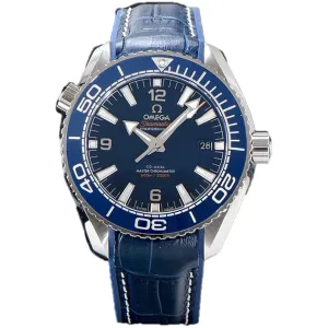 Seamaster Planet Ocean 600M 43.5mm Blue Dial in Steel on Leather Strap